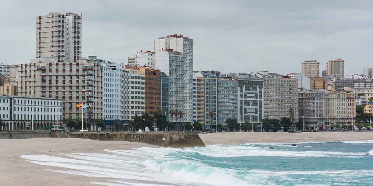 Strand i La Coruña