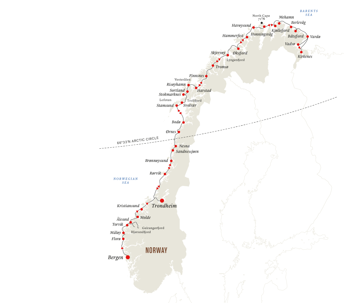 Den orginale kystreisen | Bergen – Kirkenes – Trondheim
