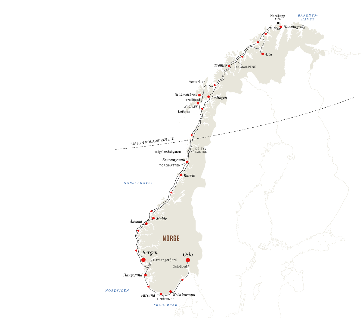 Nordkapp-ekspressen, hel sjøreise fra Bergen 2023-2024