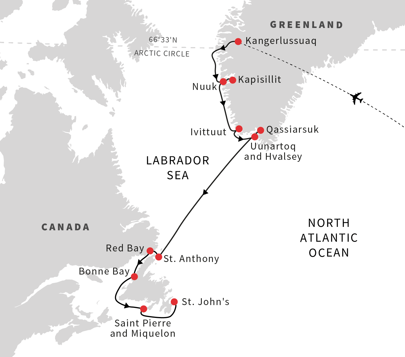 travel from newfoundland to greenland