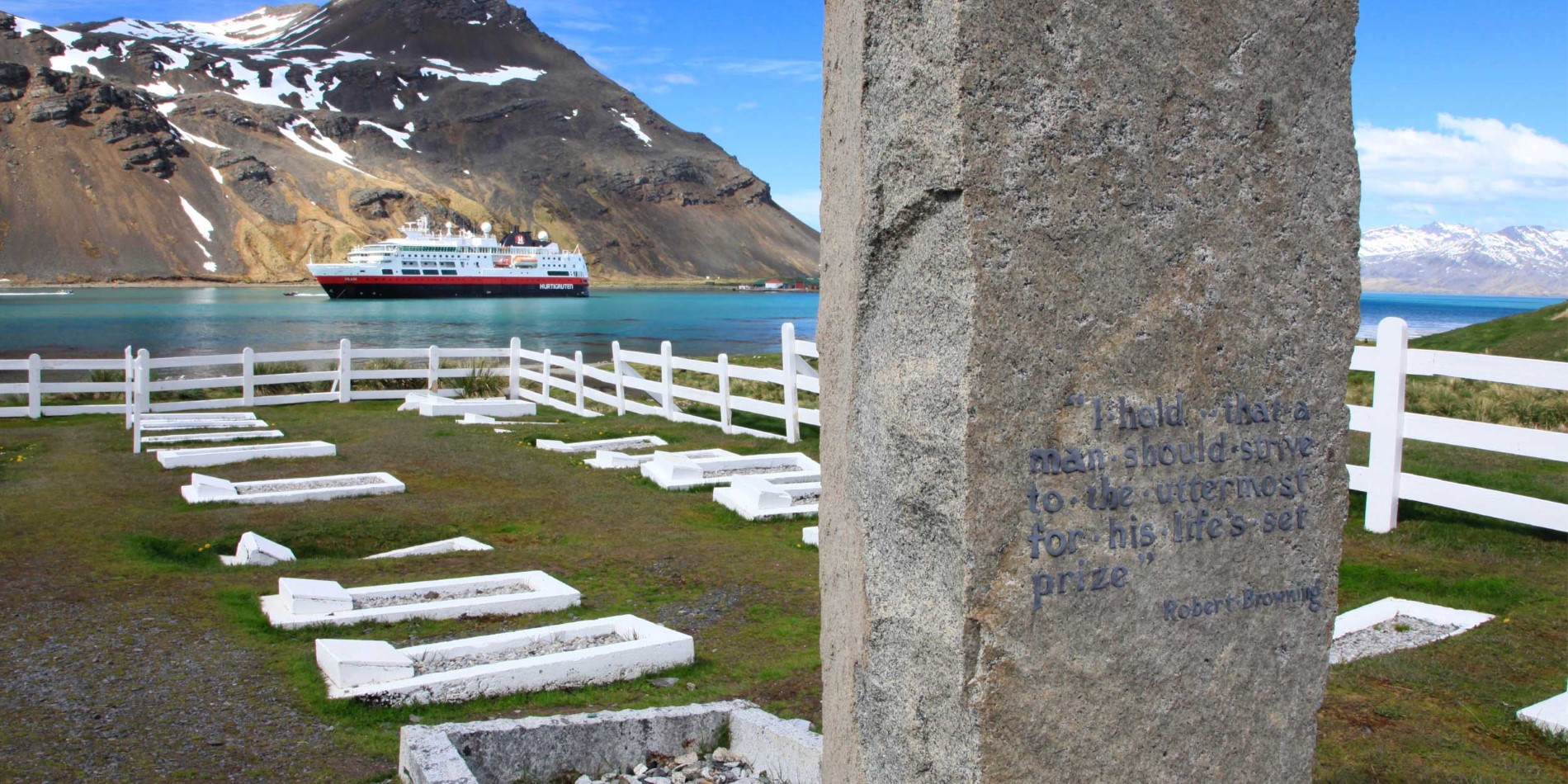 Graven til Ernest Shackleton i Grytviken, Sør-Georgia