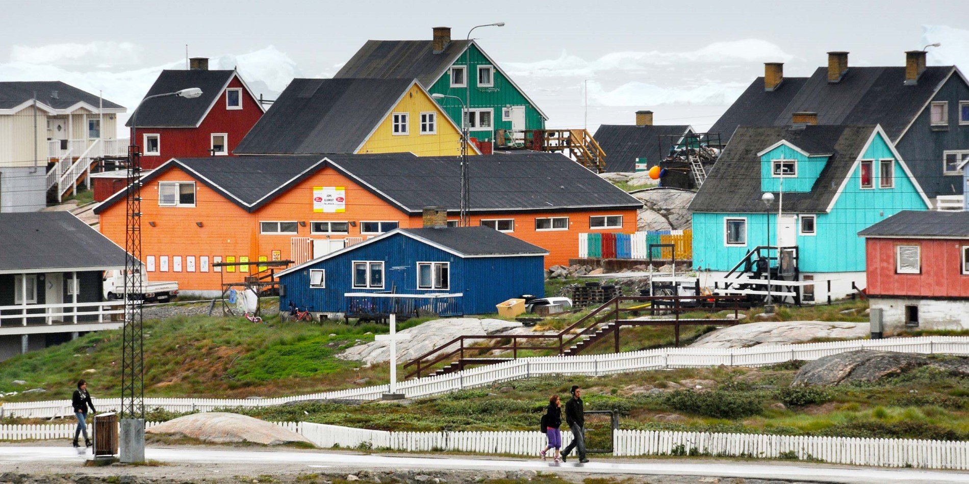 Fargerike hus i Ilulissat