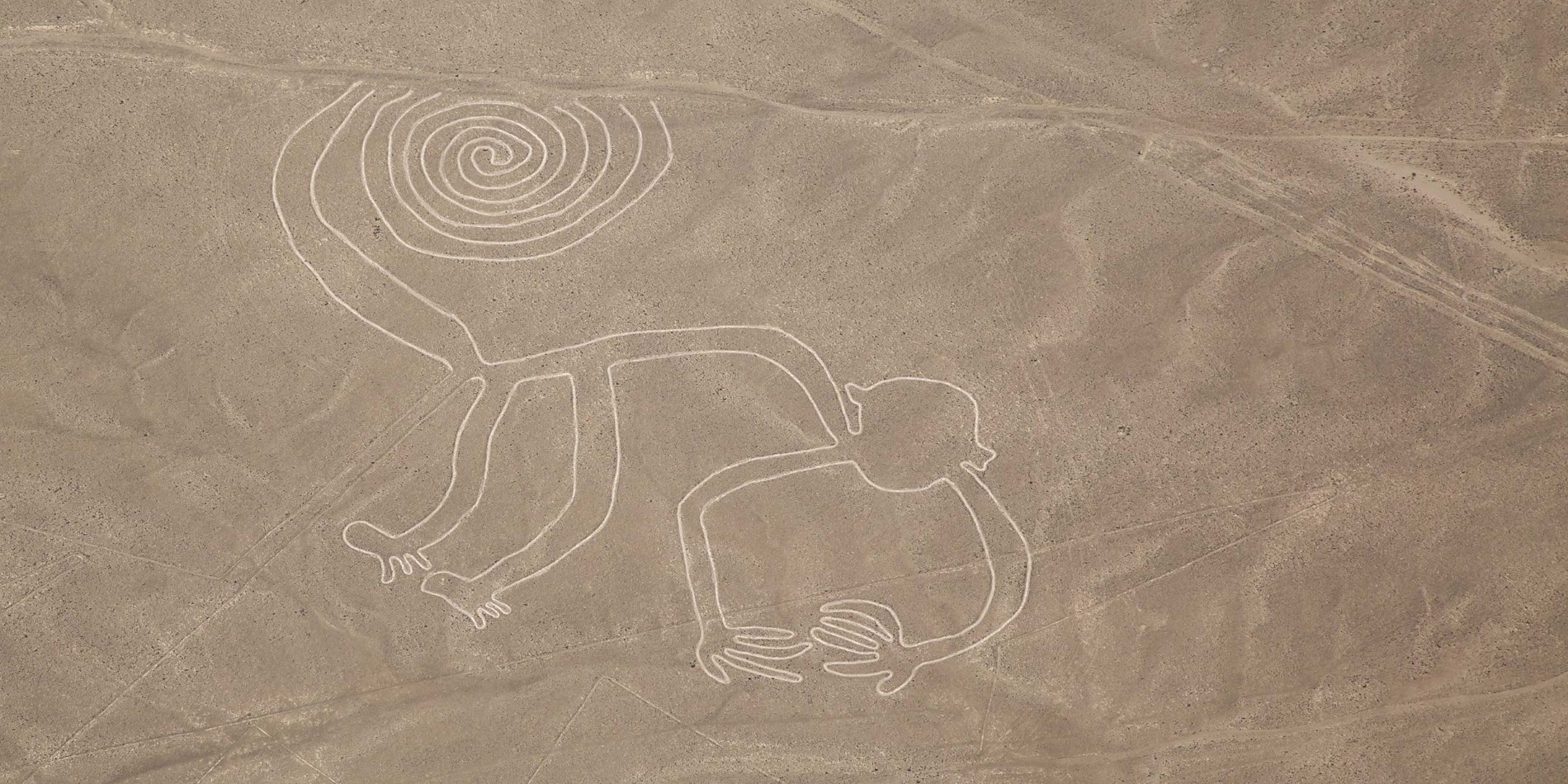 Monkey geoglyph, Nazca linjer, Peru