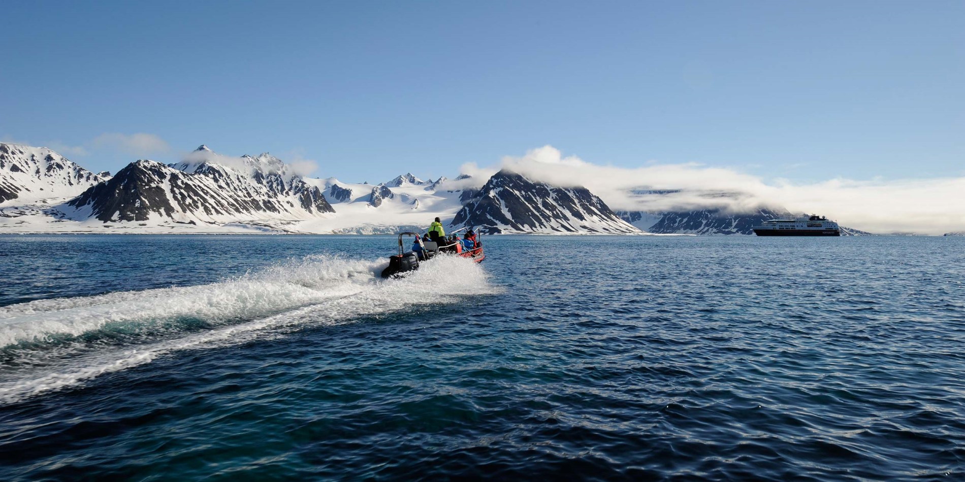 Vi bruker våre PolarCirkel båter til å cruise i fjorder og komme nær dyrelivet