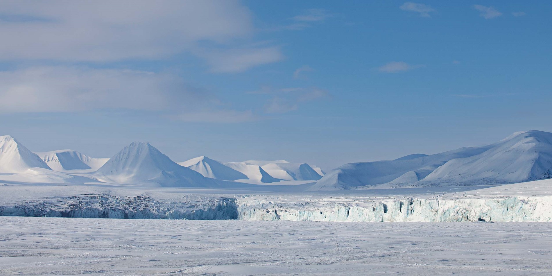 Snø landskap på Spitsbergen